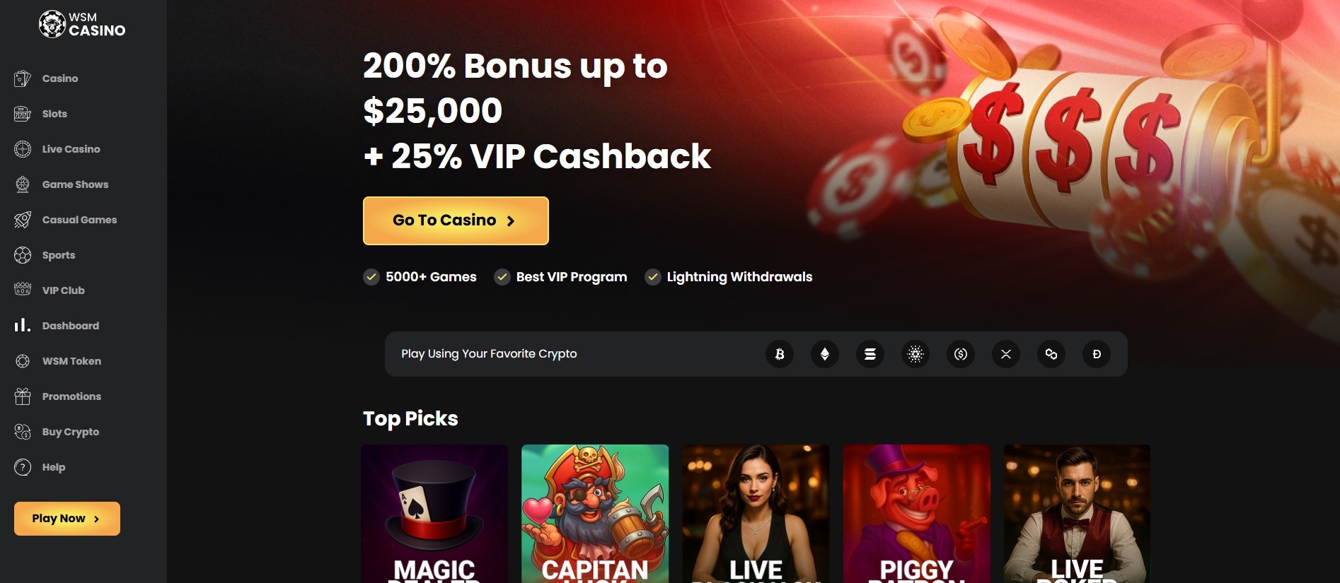WSM Casino – Best Overall No Verification Casino for Australians